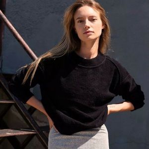 NWOT Free People Kora Cashmere Crew Sweater in black